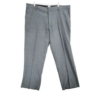 Adidas Adipure Mens 42x32 Gray Pinstripe Dress Pants Polyester Rayon Blend 28PT